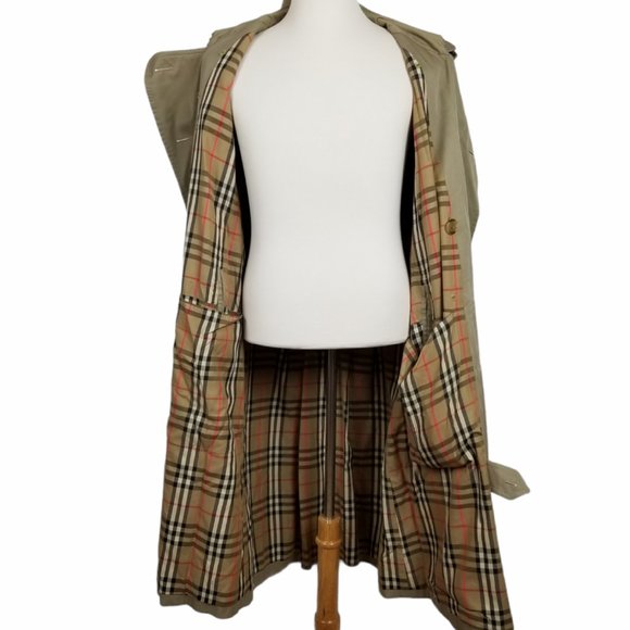 BURBERRY'S Classic Beige Trench Coat Plaid Liner - Picture 2 of 11